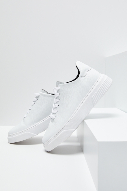 Skórzane białe buty sportowe biały