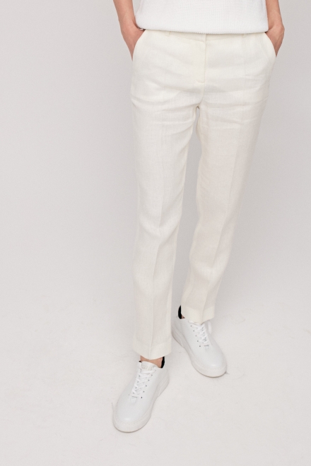 Lniane spodnie biały