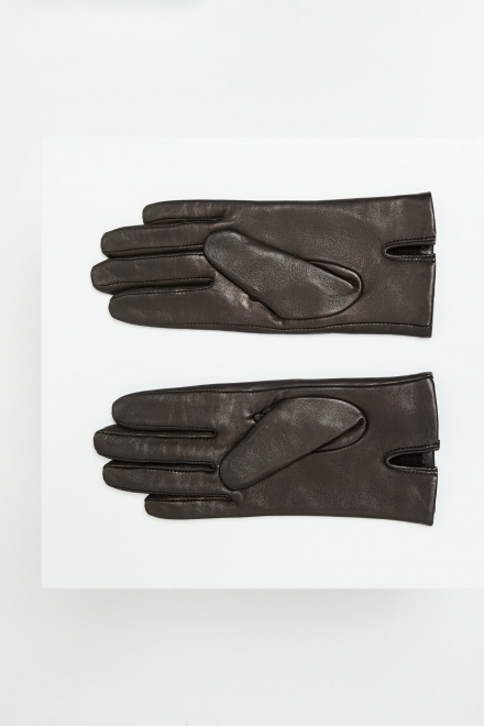 Czarne skórzane rękawiczki z kaszmirową podszewką czarny