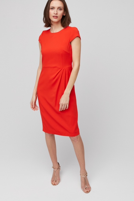 Czerwona sukienka z krótkim rękawem na wesele Dolce Vita - cena - Patrizia  Aryton