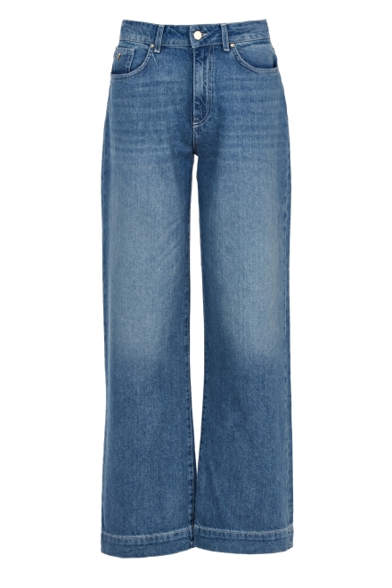 Szerokie spodnie jeans niebieski