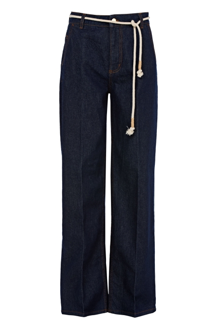Granatowe szerokie spodnie jeans